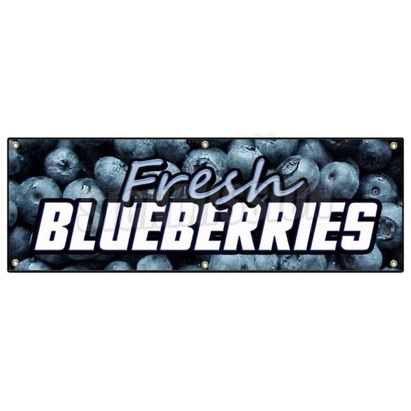 Signmission FRESH BLUEBERRIES BANNER SIGN fruit stand cart produce farmers market farm B-72 Fresh Blueberries - main